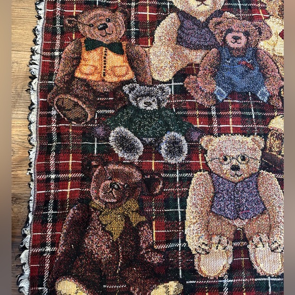 VINTAGE Crown Crafts Teddy Bear Throw Blanket 55 X 45 - Picture 6 of 6